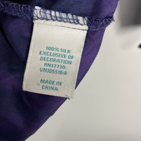 Calypso St Barth Target Silk Crochet Top Size XS Sheer Deep Purple Tie Dye - Picture 6 of 9